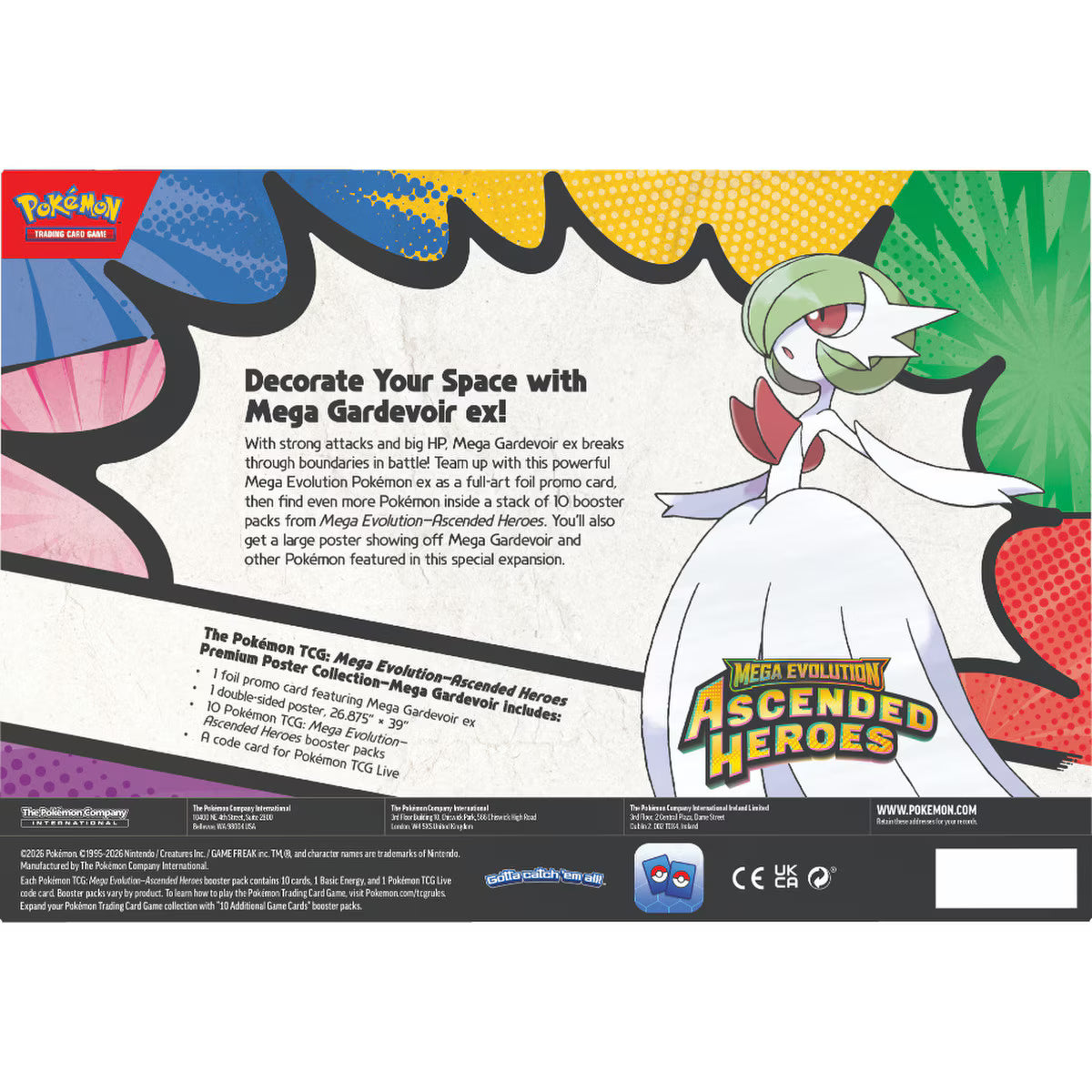 Pokémon TCG: Mega Evolution – Ascended Heroes Premium Poster + 12 Chaos Rising Sleeved Boosters