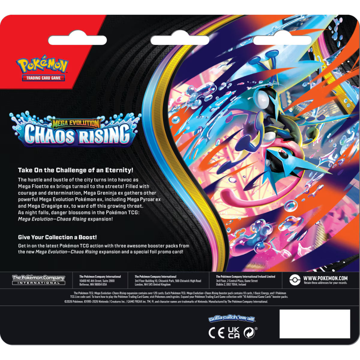 Pokémon TCG: Mega Evolution - Chaos Rising: 3-Pack Blister