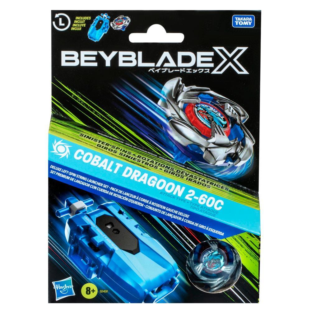 Beyblade X: Cobalt Dragoon 2-60C Deluxe Left-Spin String Launcher