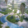 Clearwater Pathway // Clearwater Pathway (AZNR-025) - Zendikar Rising Art Series (Borderless)