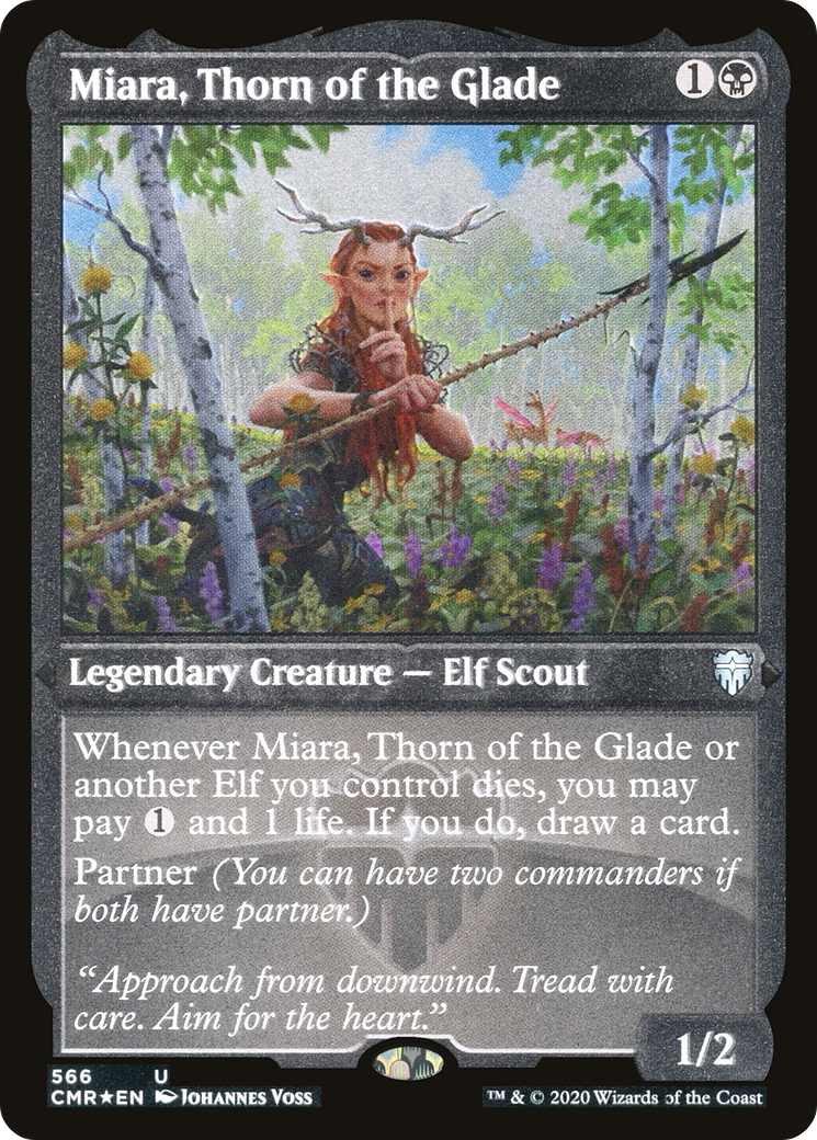 Miara, Thorn of the Glade (Foil Etched) (CMR-566) - Commander Legends Foil