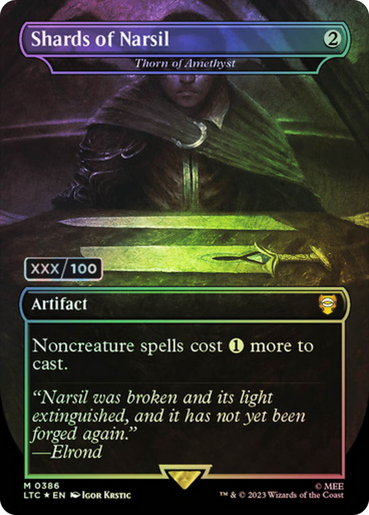 Shards of Narsil - Thorn of Amethyst (Serial Numbered) (LTC-386) - Tales of Middle-earth Commander / Shards of Narsil (Borderless) Foil