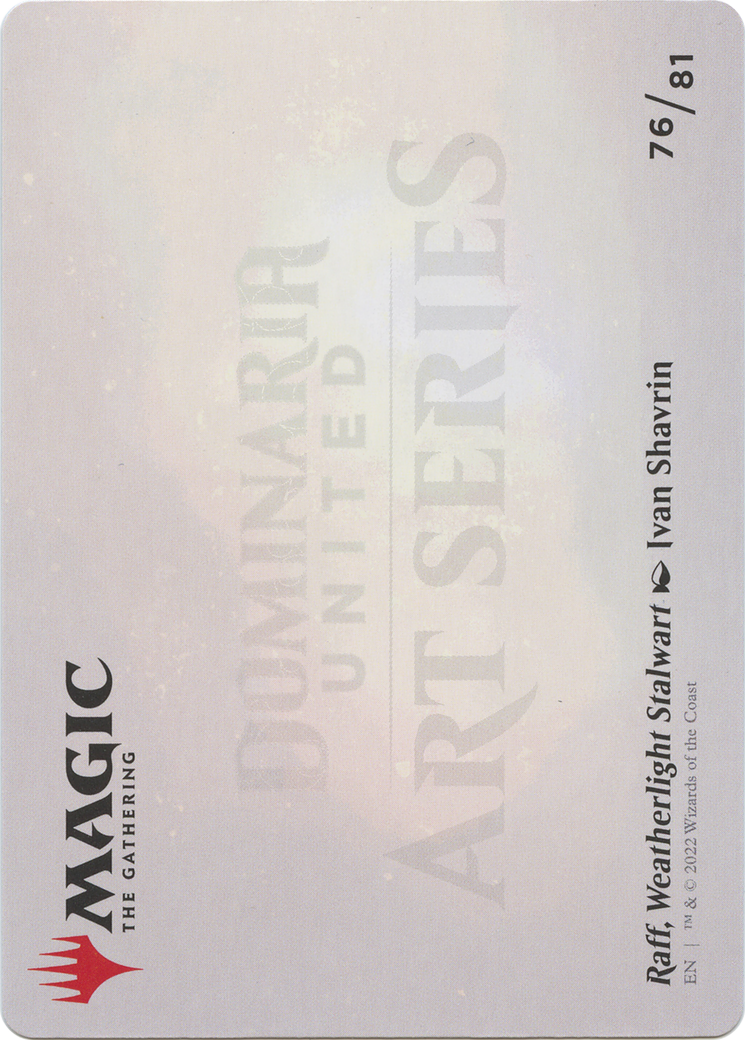 Raff, Weatherlight Stalwart // Raff, Weatherlight Stalwart (ADMU-076) - Dominaria United Art Series (Borderless) Foil