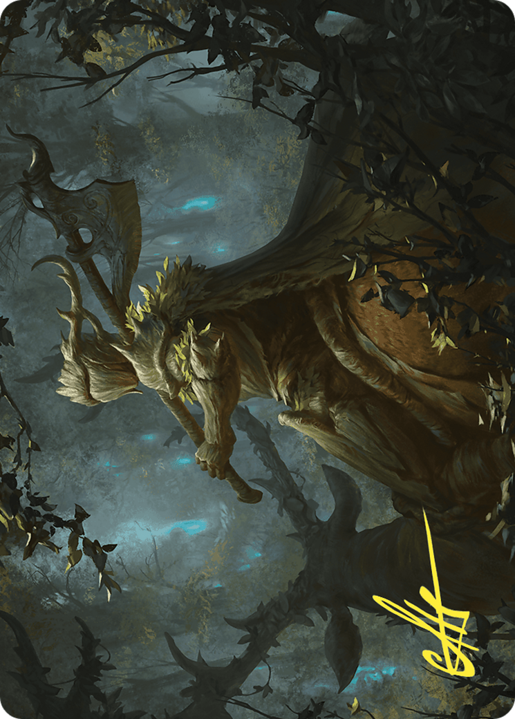 Verdant Outrider // Verdant Outrider (AWOE-028) - Wilds of Eldraine Art Series (Borderless) Foil