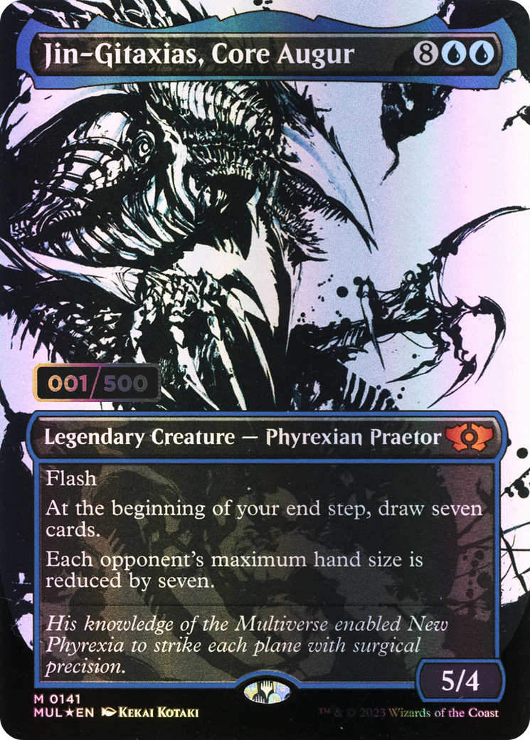 Jin-Gitaxias, Core Augur (Serial Numbered) (MUL-141) - Multiverse Legends: (Showcase) (Borderless) Foil