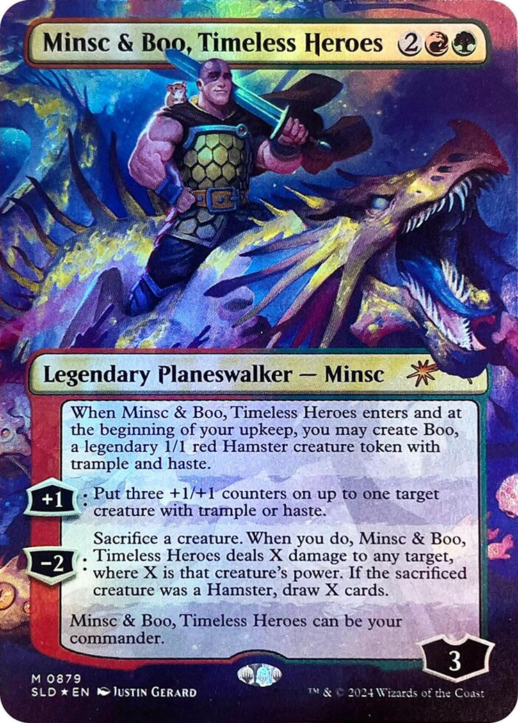 Minsc & Boo, Timeless Heroes (Rainbow Foil) (SLD-879) - Secret Lair Drop (Borderless) Foil