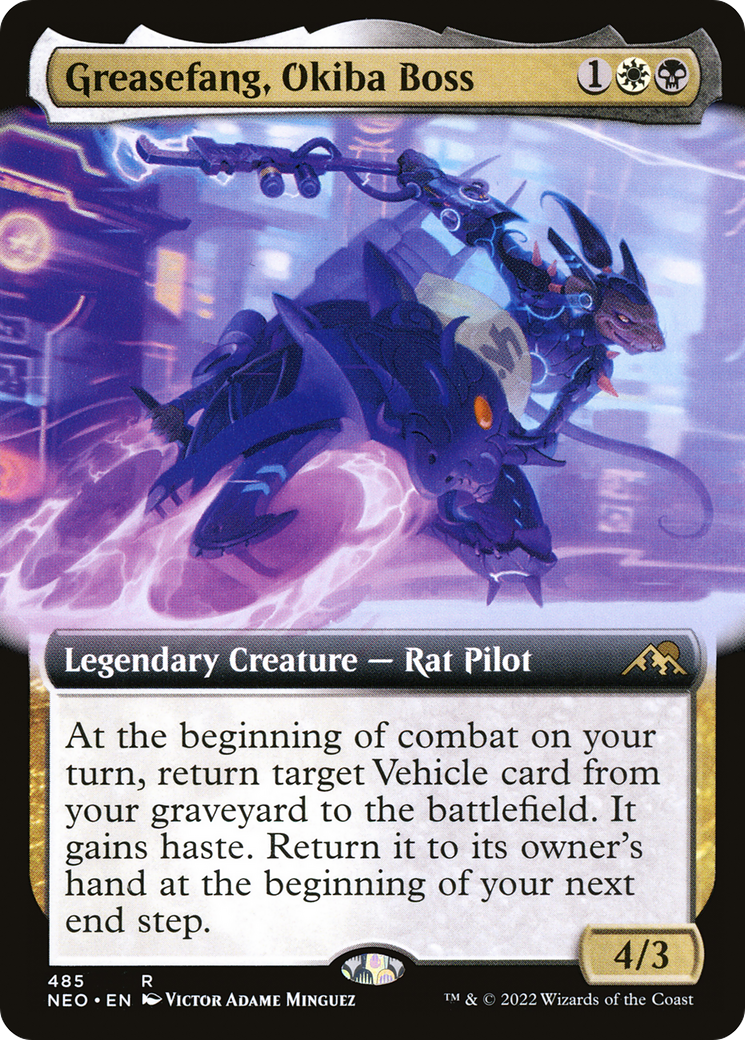 Greasefang, Okiba Boss (Extended Art) (NEO-485) - Kamigawa: Neon Dynasty: (Extended Art)