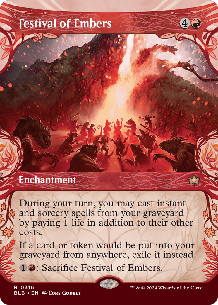 Festival of Embers (Showcase) (BLB-316) - Bloomburrow: (Showcase) (Borderless) Foil