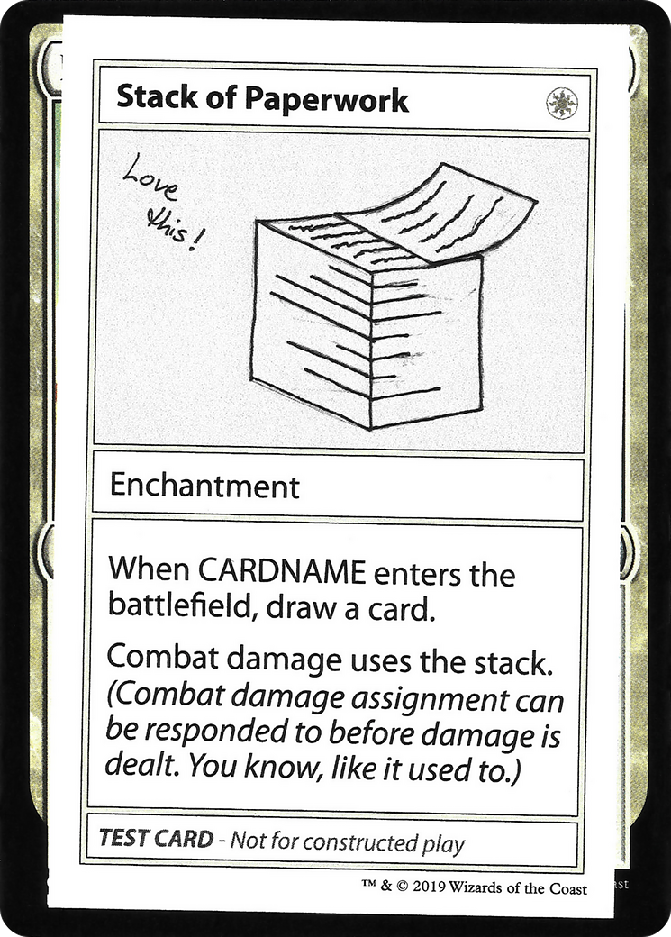 Stack of Paperwork (No PW Symbol) (CMB1-013) - Mystery Booster Playtest Cards 2021