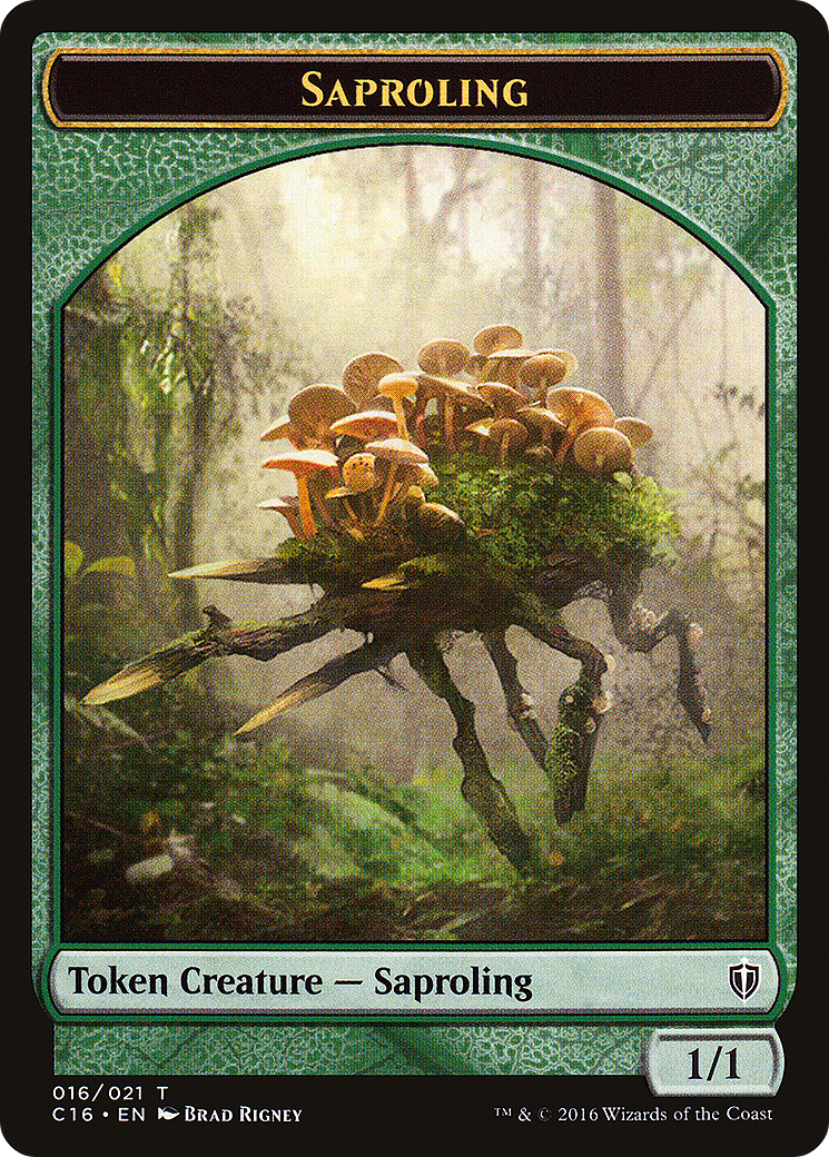 Saproling (016) // Spirit (006) Double-Sided Token (C16-16 // 6) - Commander 2016 Tokens