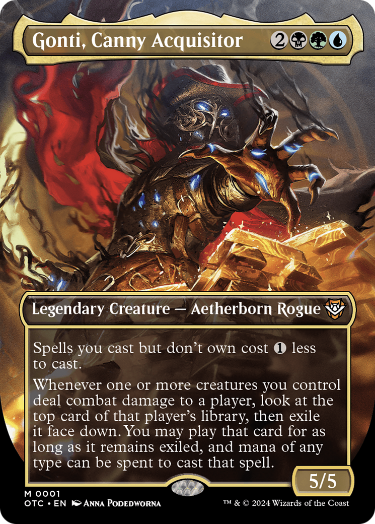 Gonti, Canny Acquisitor (Borderless) (OTC-001) - Outlaws of Thunder Junction Commander: (Full Art) (Borderless) Foil