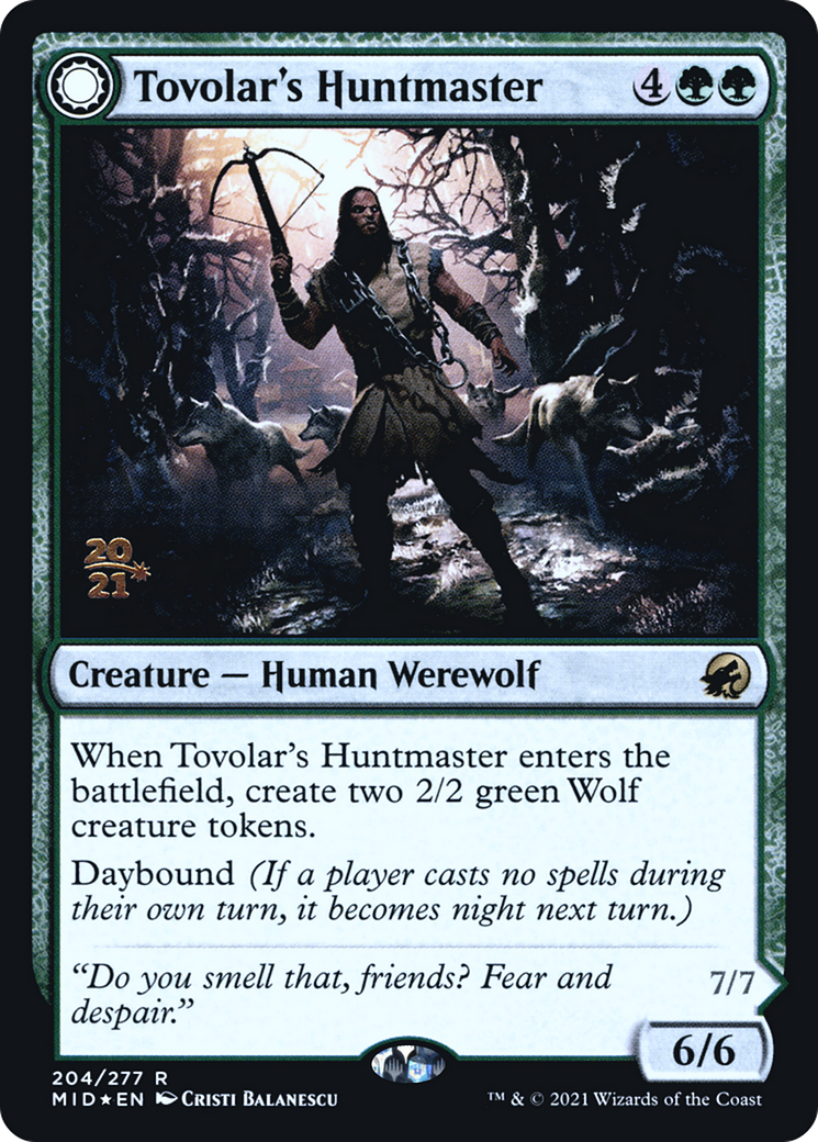 Tovolar's Huntmaster (PRE-204) - Innistrad: Midnight Hunt Promos: (Double Faced Transform) Foil