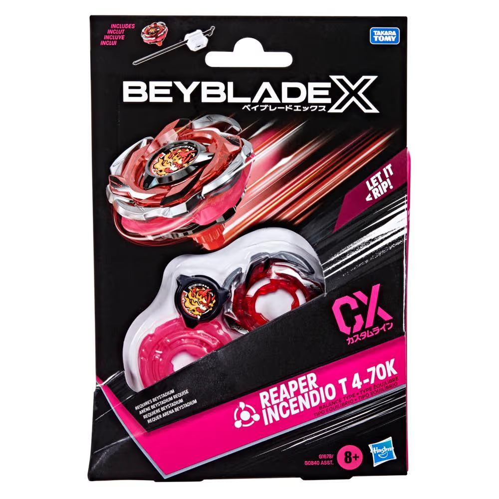 Beyblade X: Reaper Incendio T 4-70K CX Starter Pack Top and Launcher