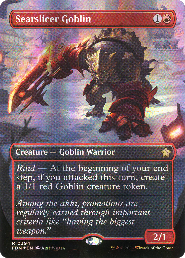 Searslicer Goblin (Borderless) (Mana Foil) (FDN-394) - Foundations (Borderless) Foil