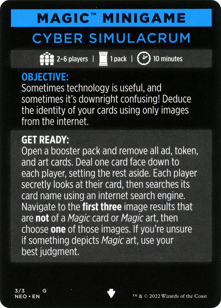 Cyber Simulacrum // Cyber Simulacrum (cont'd) (MNEO-003) - Kamigawa: Neon Dynasty Minigames Foil