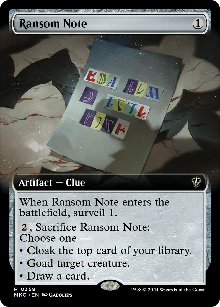 Ransom Note (0358) (Extended Art) (MKC-358) - Murders at Karlov Manor Commander: (Extended Art)