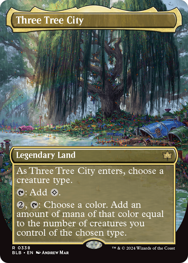 Three Tree City (Borderless) (0338) (BLB-338) - Bloomburrow (Borderless)