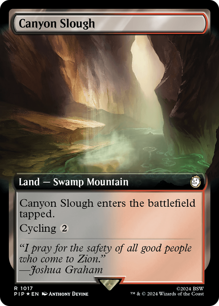 Canyon Slough (Extended Art) (Surge Foil) (PIP-1017) - Fallout: (Extended Art) Foil