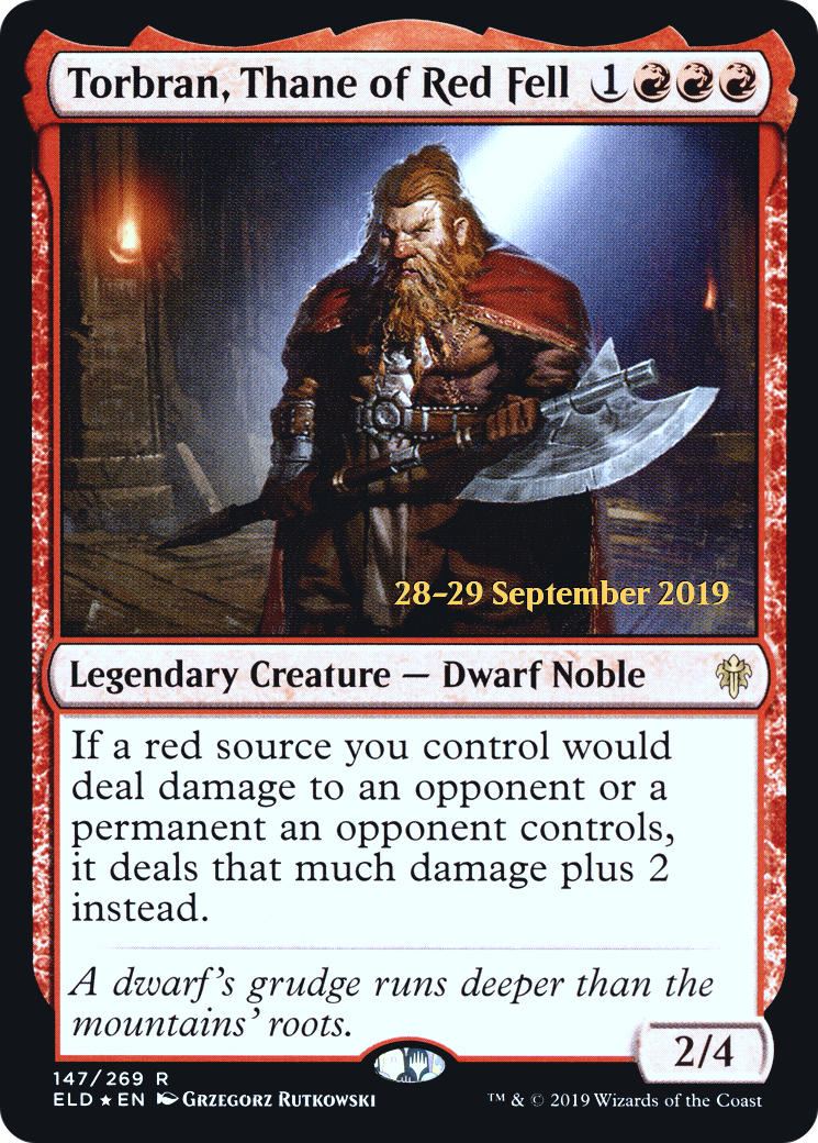 Torbran, Thane of Red Fell (PRE-147) - Throne of Eldraine Promos Foil