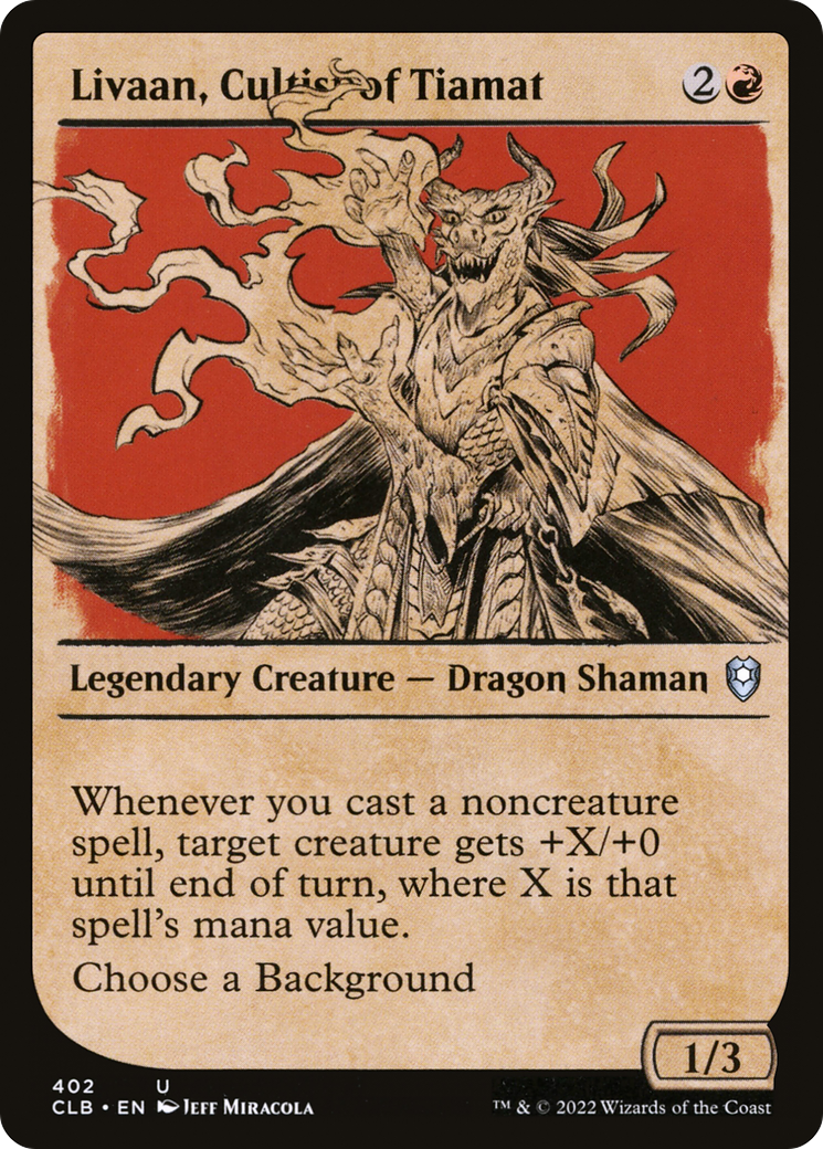 Livaan, Cultist of Tiamat (Showcase) (CLB-402) - Commander Legends: Battle for Baldur's Gate: (Showcase) Foil