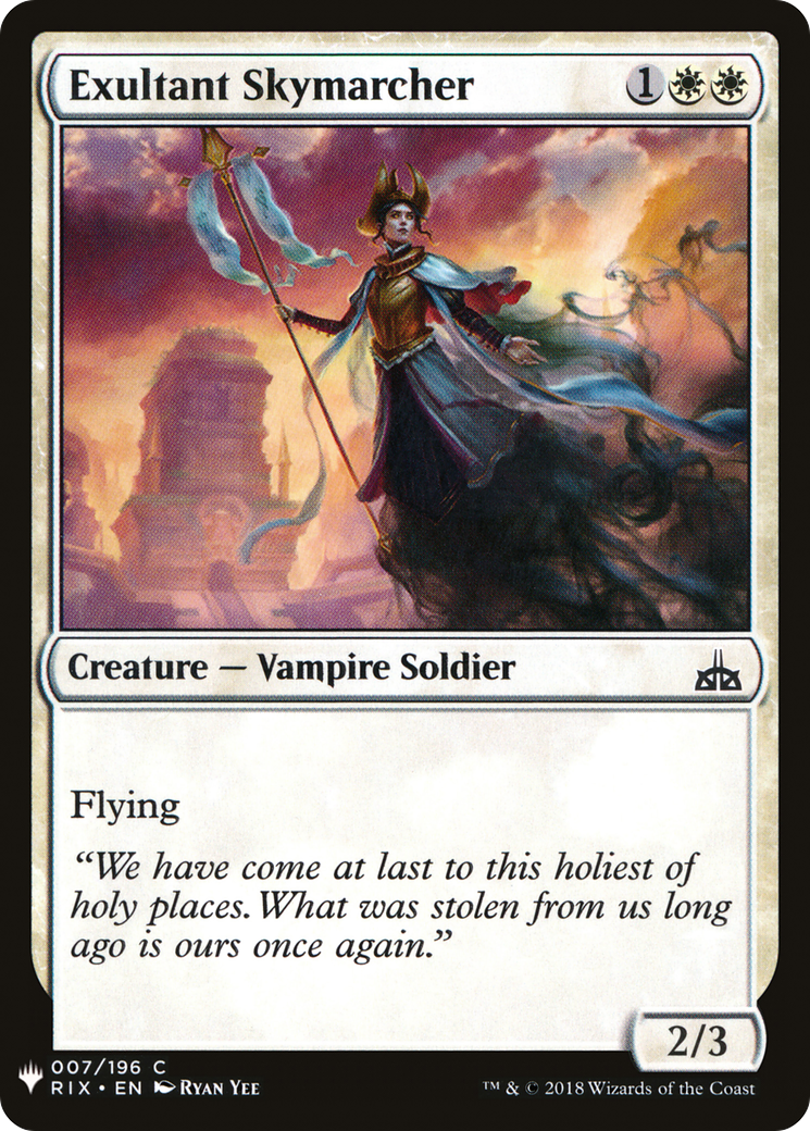Exultant Skymarcher (LIST-RIX-7) - The List
