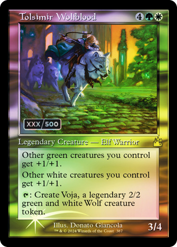 Tolsimir Wolfblood (Retro Frame) (Serial Numbered) (RVR-387) - Ravnica Remastered Foil