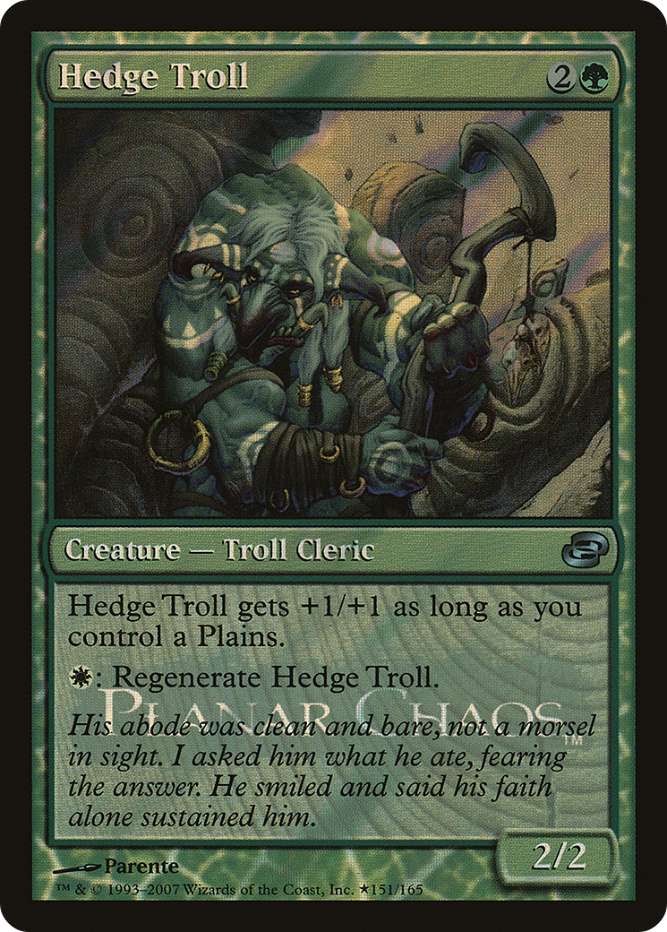 Hedge Troll (LARP-151) - Planar Chaos Promos: (colorshifted) Foil