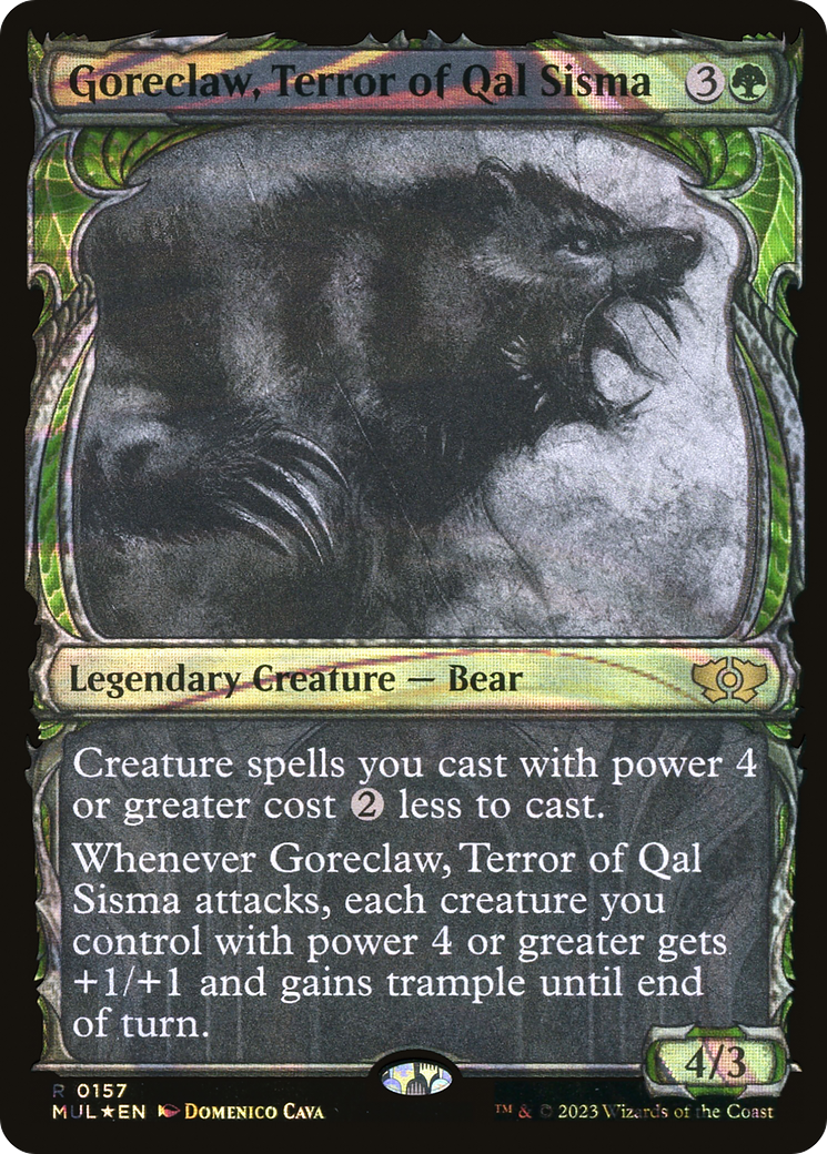 Goreclaw, Terror of Qal Sisma (Halo Foil) (MUL-157) - Multiverse Legends: (Showcase) Foil