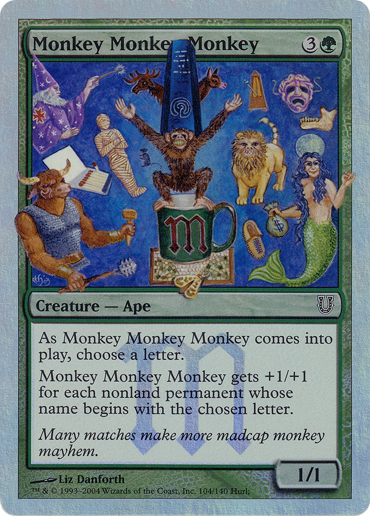 Monkey Monkey Monkey (Alternate Foil) (UNH-104) - Unhinged Foil
