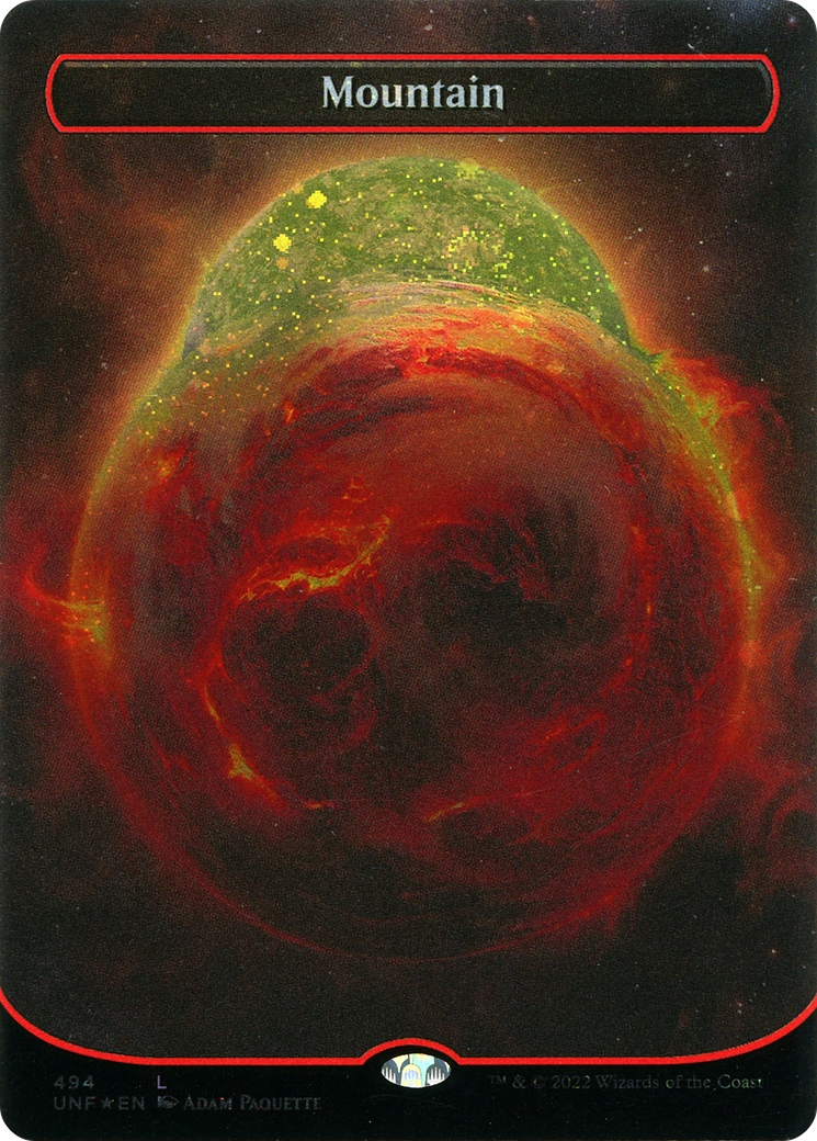 Mountain (494) (Borderless) (Galaxy Foil) (UNF-494) - Unfinity (Borderless) Foil
