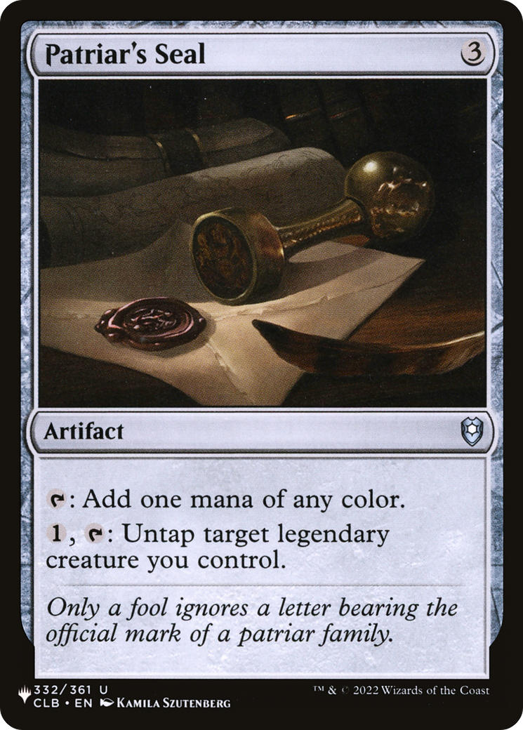Patriar's Seal (LIST-332/361) - The List