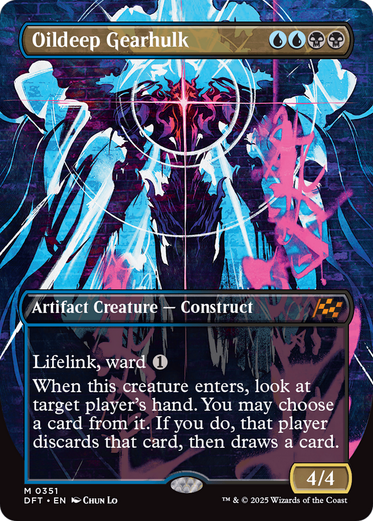 Oildeep Gearhulk (Borderless) (DFT-351) - Aetherdrift (Borderless) Foil
