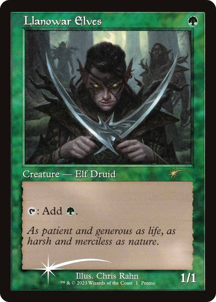 Llanowar Elves (Retro Frame) (MEDIA-001) - Dominaria United Promos Foil