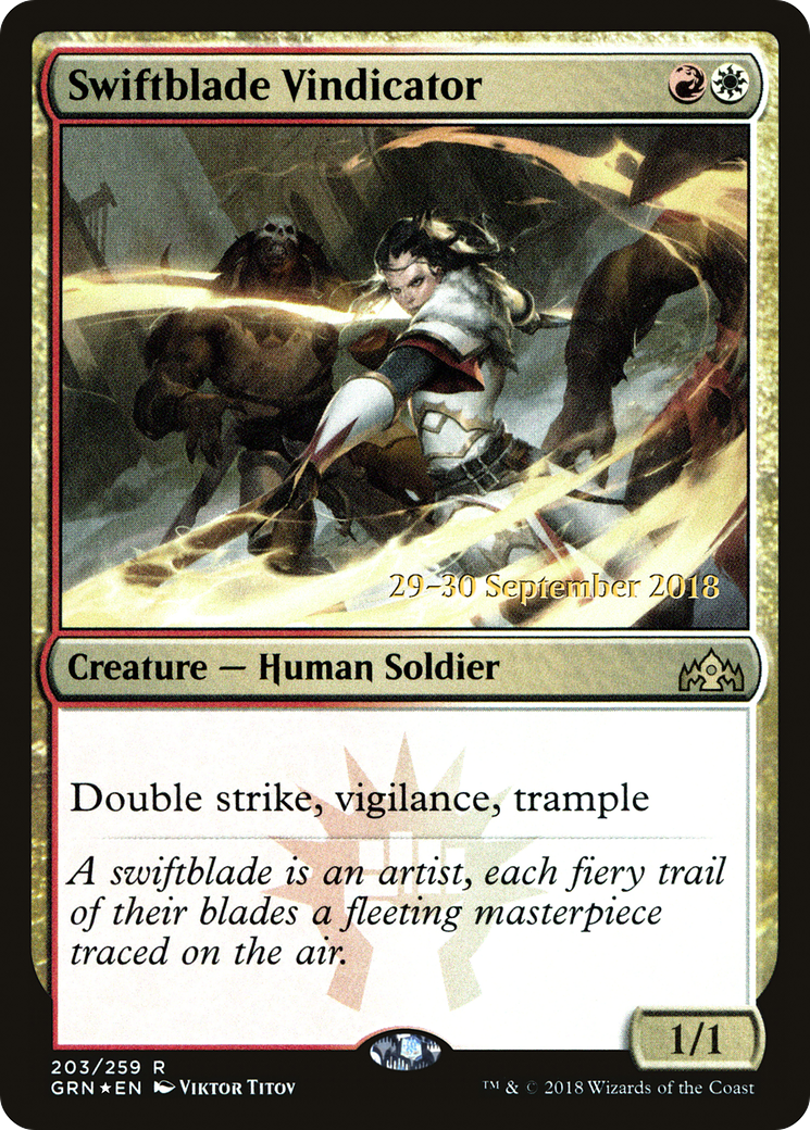Swiftblade Vindicator (PRE-203) - Guilds of Ravnica Promos Foil