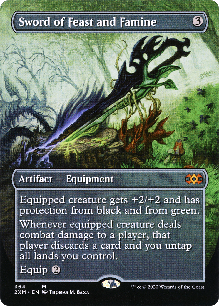 Sword of Feast and Famine (Borderless) (2XM-364) - Double Masters (Borderless) Foil