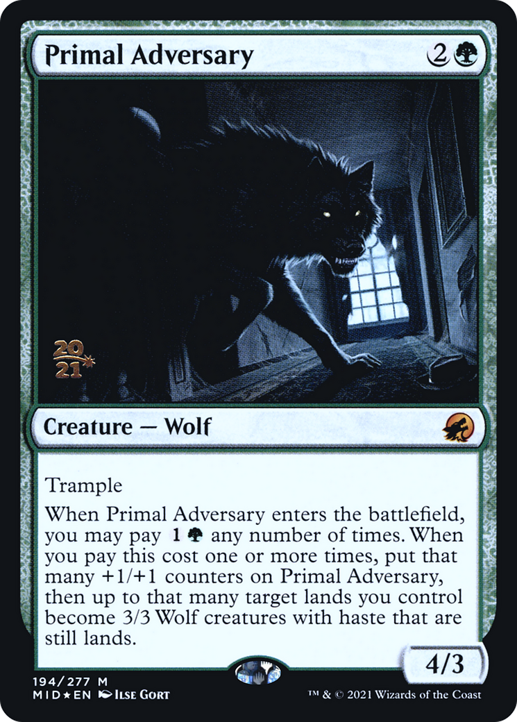 Primal Adversary (PRE-194) - Innistrad: Midnight Hunt Promos Foil