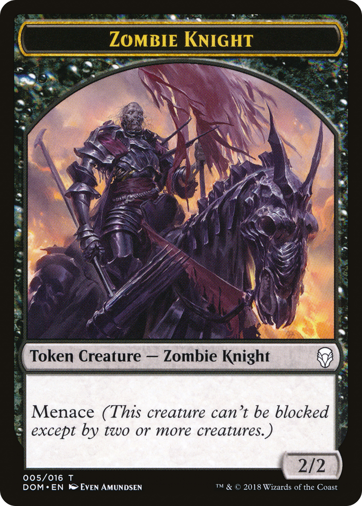 Zombie Knight Token (DOM-005) - Dominaria Tokens