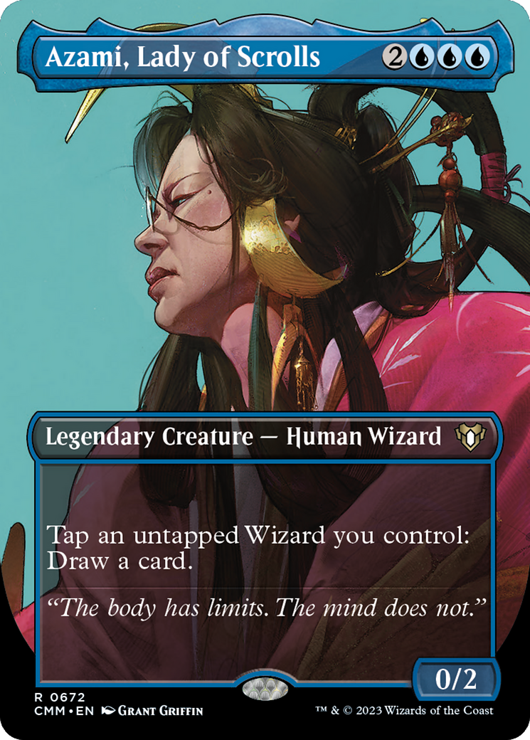Azami, Lady of Scrolls (Borderless) (CMM-672) - Commander Masters (Borderless)
