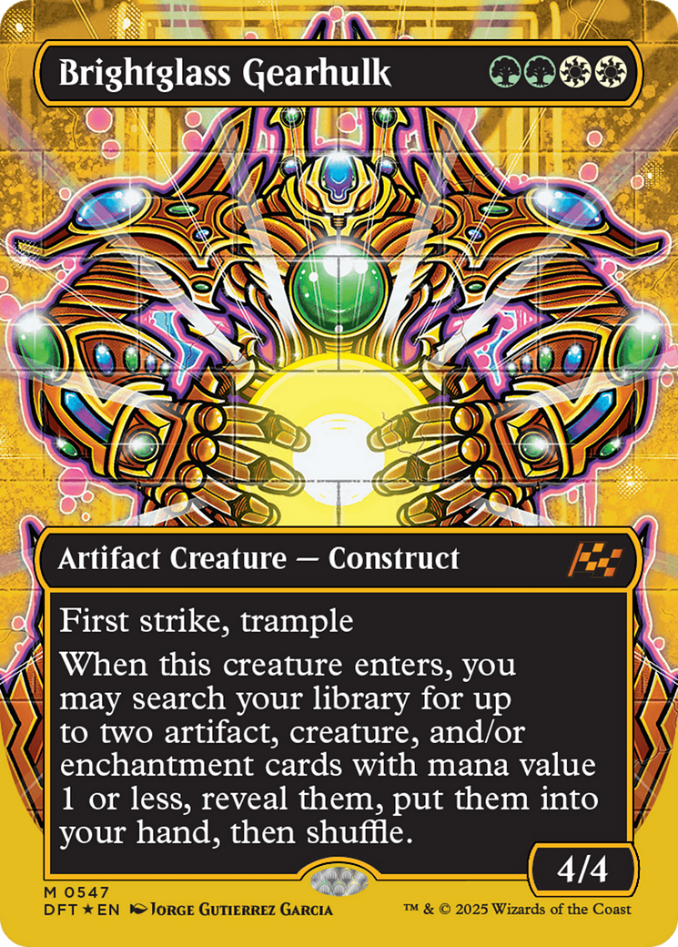 Brightglass Gearhulk (Borderless) (First-Place Foil) (DFT-547) - Aetherdrift (Borderless) Foil