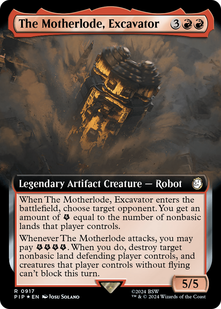 The Motherlode, Excavator (Extended Art) (Surge Foil) (PIP-917) - Fallout: (Extended Art) Foil
