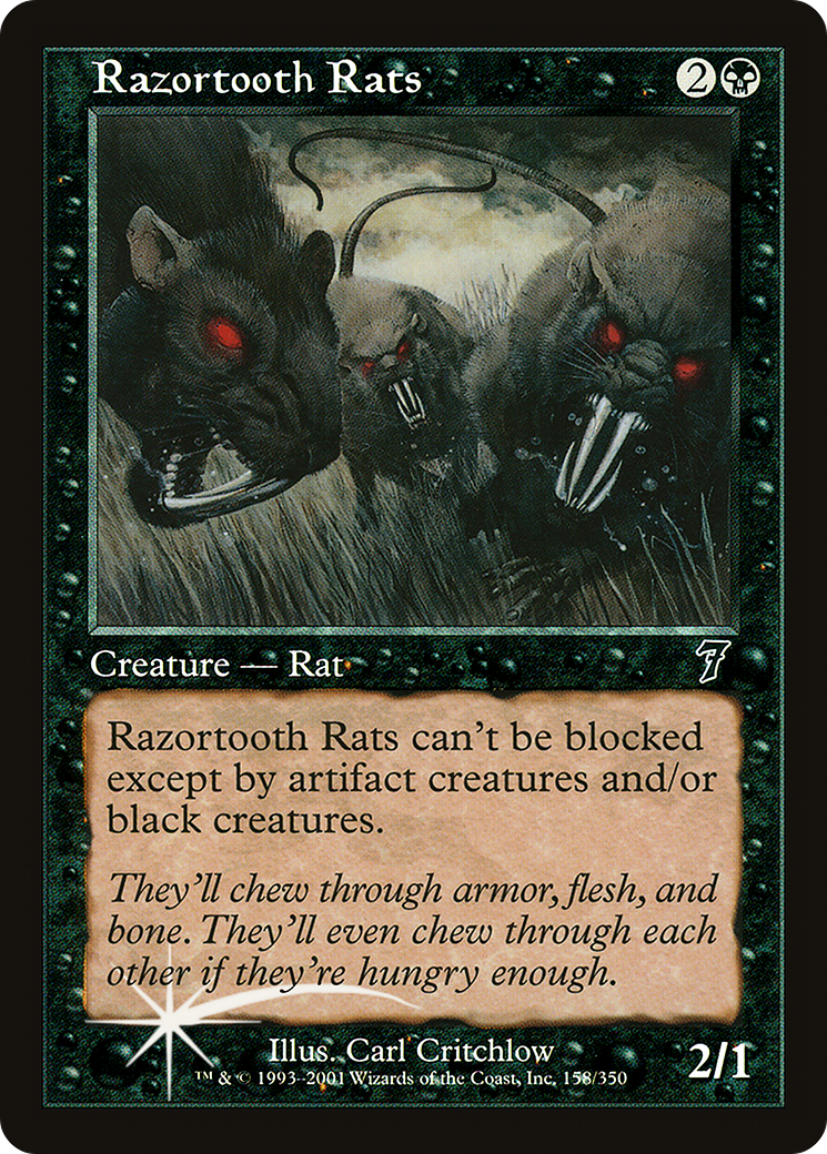 Razortooth Rats (7ED-158) - 7th Edition Foil