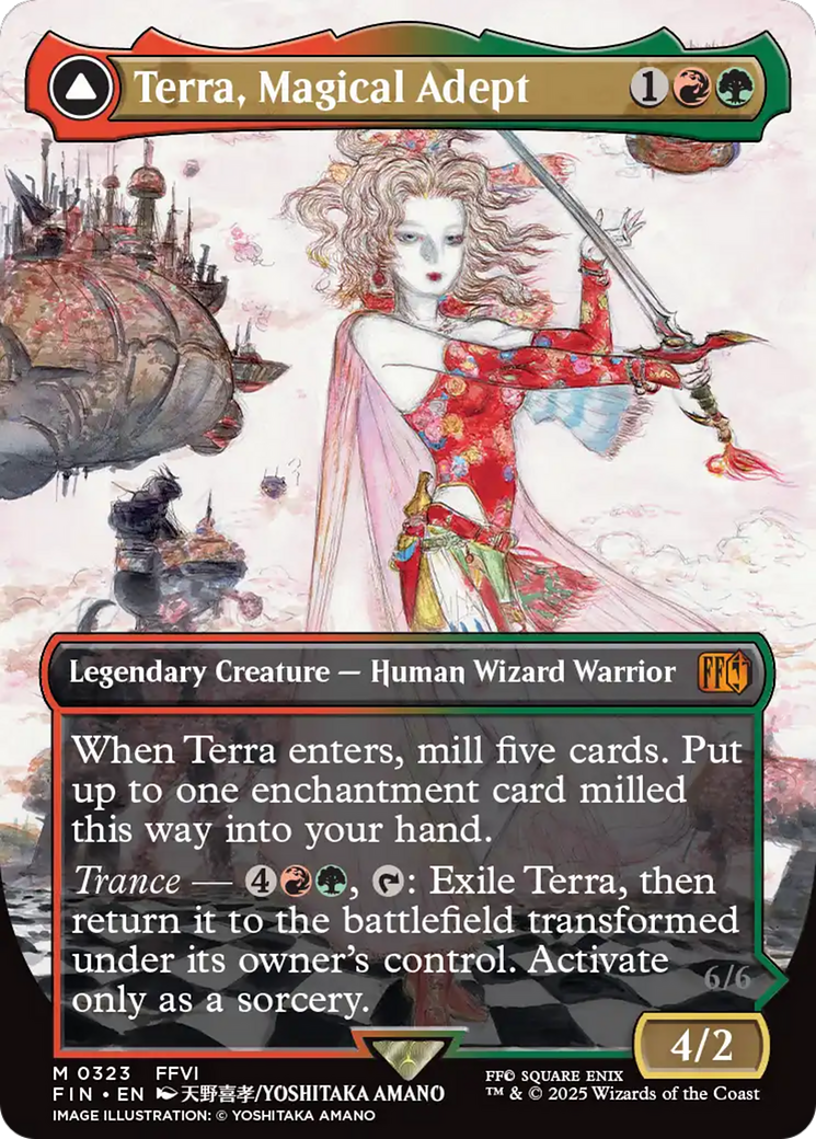 Terra, Magical Adept (Borderless) (FIN-323) - FINAL FANTASY: (enchantment) (Borderless)