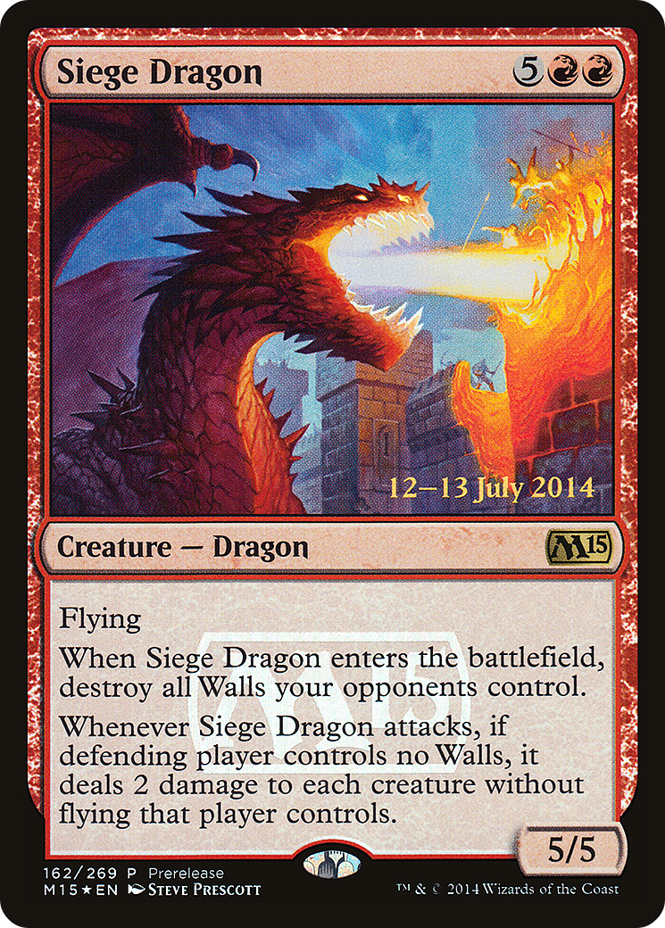 Siege Dragon (PRE-162) - Magic 2015 Promos Foil