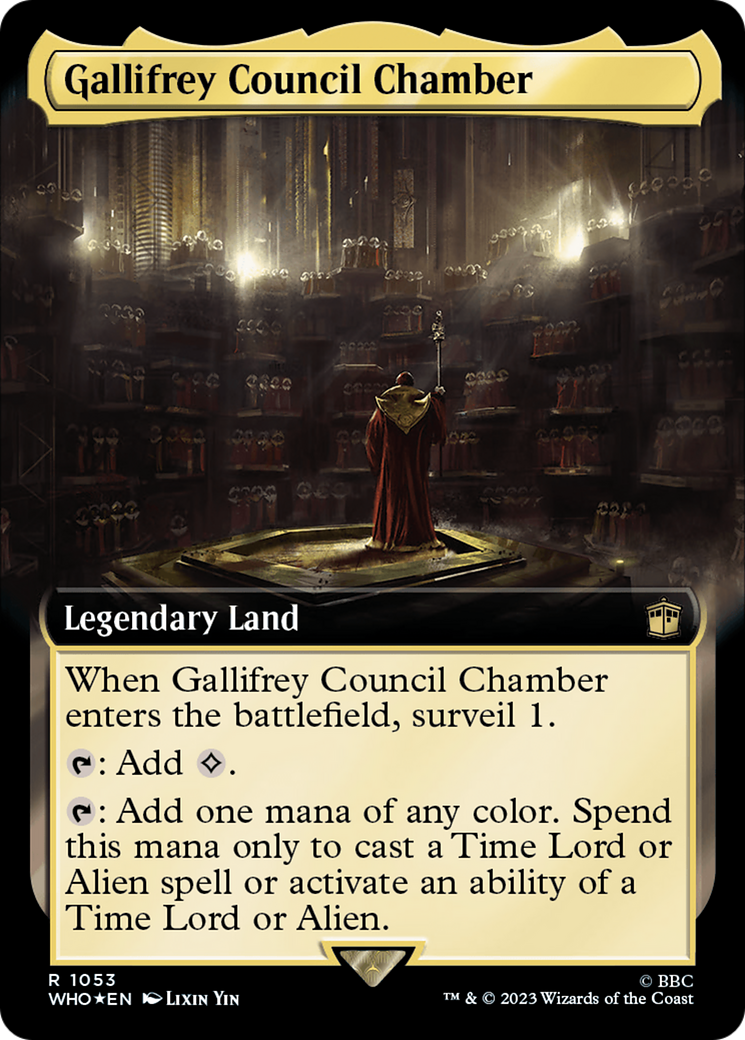 Gallifrey Council Chamber (Extended Art) (Surge Foil) (WHO-1053) - Doctor Who: (Extended Art) Foil