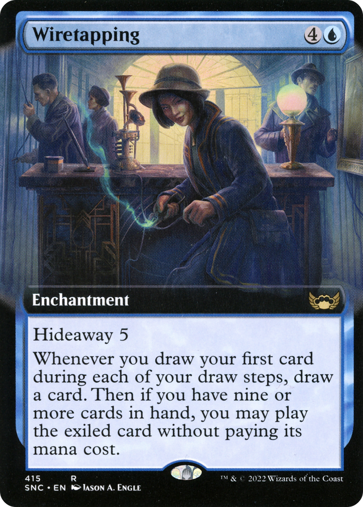 Wiretapping (Extended Art) (SNC-415) - Streets of New Capenna: (Extended Art) Foil