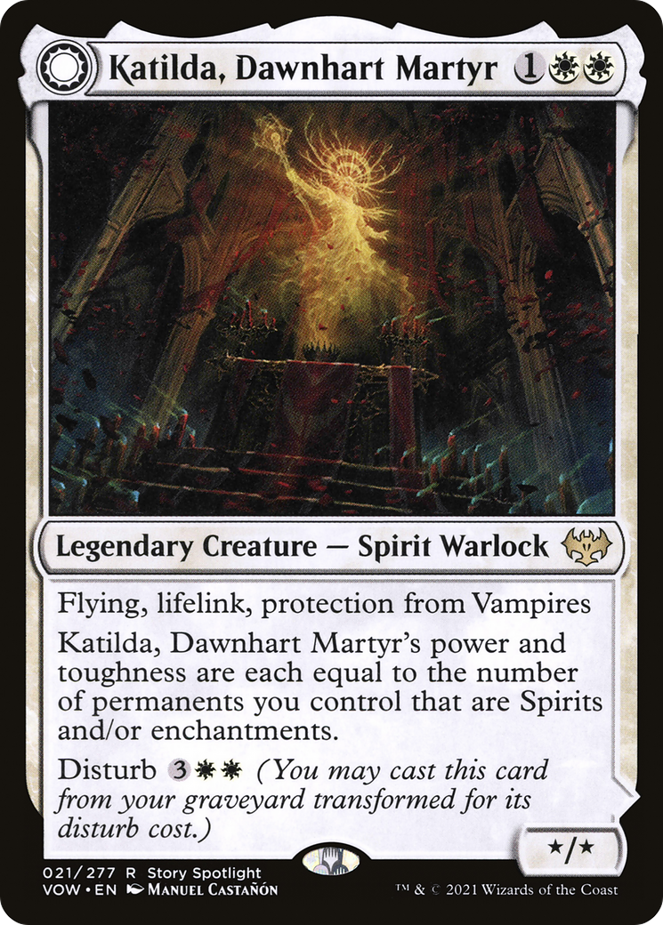Katilda, Dawnhart Martyr (VOW-021) - Innistrad: Crimson Vow: (Double Faced Transform) Foil