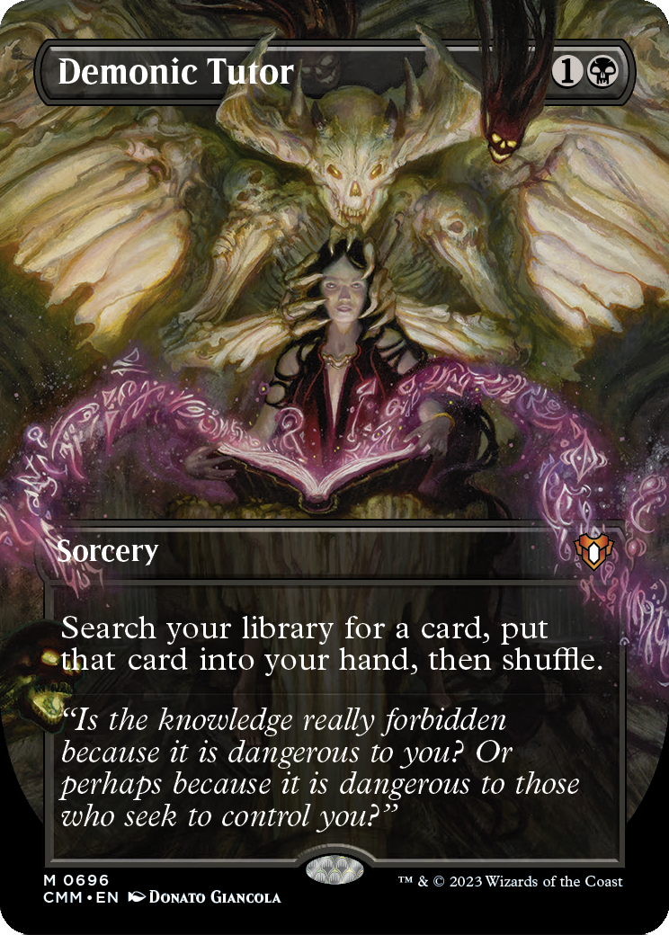 Demonic Tutor (Borderless) (CMM-696) - Commander Masters (Borderless)