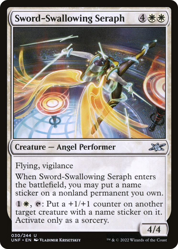 Sword-Swallowing Seraph (UNF-030) - Unfinity Foil