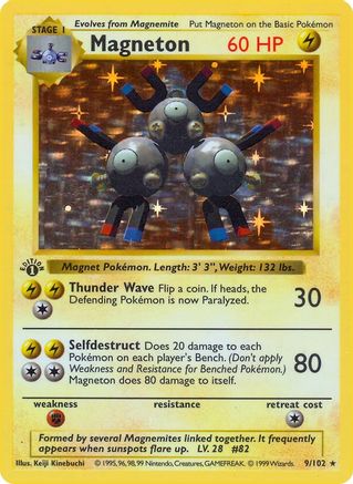 Magneton (9/102) (Shadowless) [Base Set 1st Edition]
