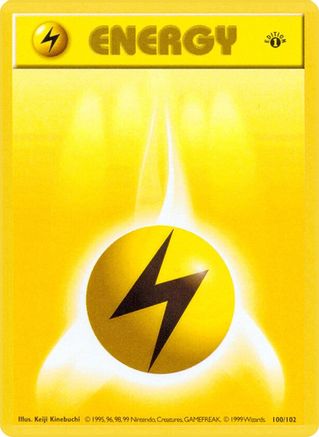 Lightning Energy (100/102) (Shadowless) [Base Set 1st Edition]